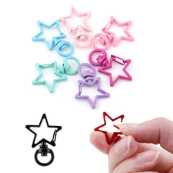 5Pcs/Lot Metal Star Shape Lobster Clasp Hooks Key Rings Connectors for DIY Keychain Crafts Jewelry Making Findings Accessories