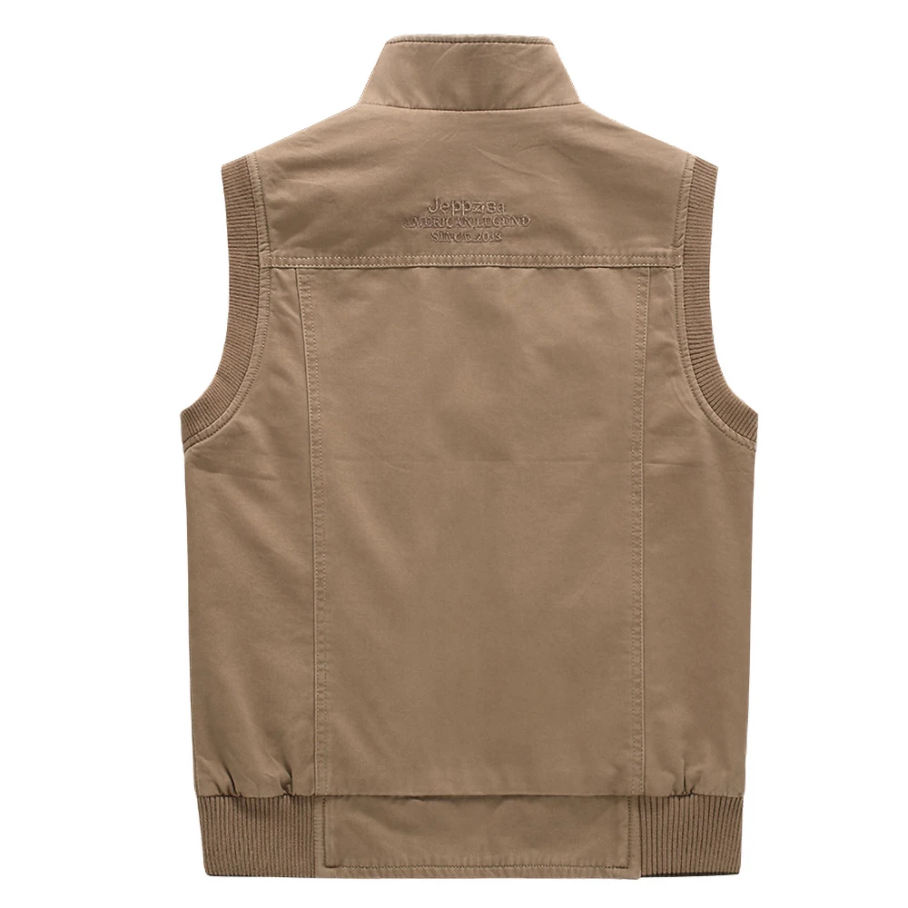 Men Large Size M-8XL Reversible Vest High Quality 100% Cotton Multi-Pocket Sleeveless Jacket Male Classic ArmyTactical Waistcoat