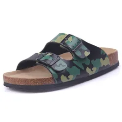 New Summer Men Beach Cork Slippers Casual Unisex Double Buckle Clogs Slides Man Slip on Outside Slipper Shoe Plus Size 35-45