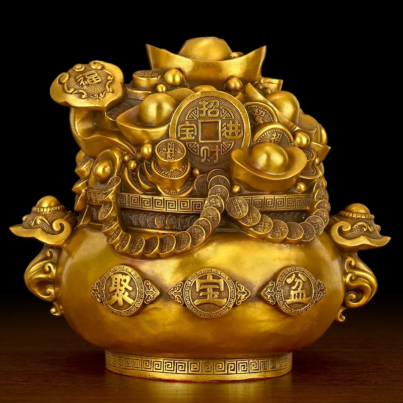 

Dual-use Pure Copper Pot Bronze Decoration Prosperous Wealth Home Feng Shui Can Save Money chinese Cornucopia Superior Quality