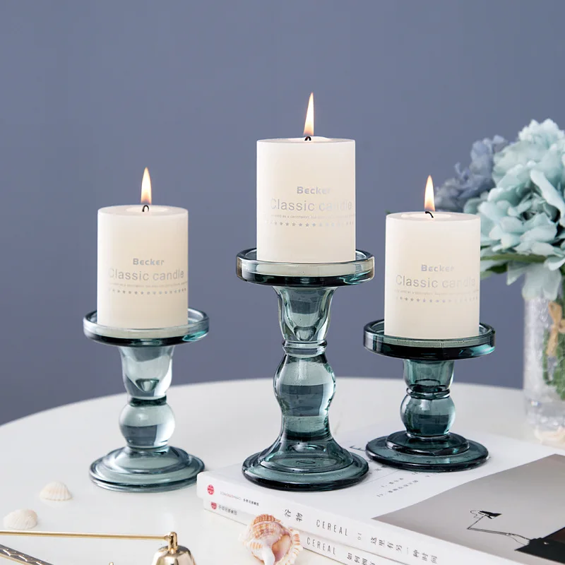 

3pcs/lot High grade Glass Candlestick Wedding Candle Holder Mariage Valentine's Christmas Home Party Table Decoration