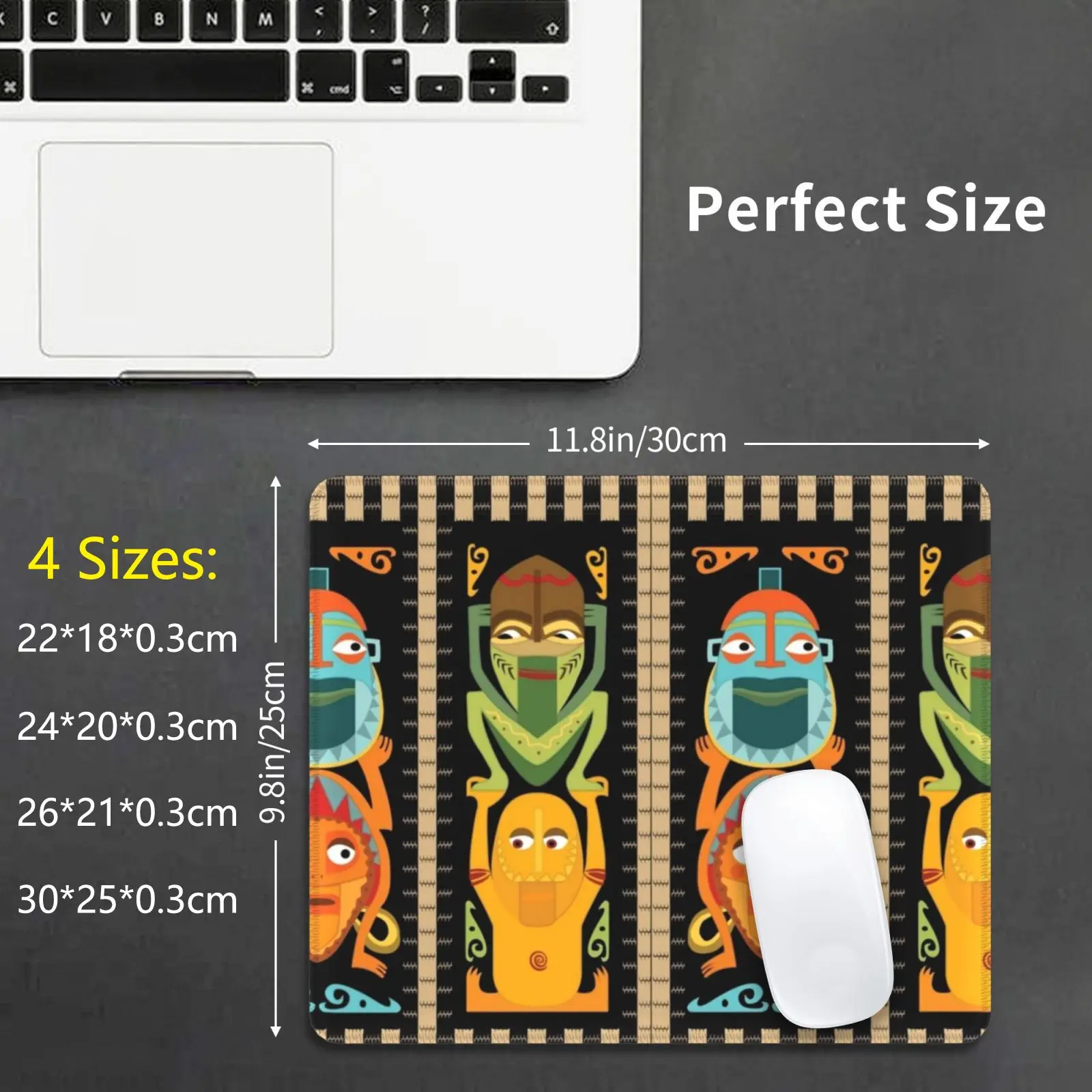 Tropical Hawaiian Polynesian Tiki Totem Mouse Pad stampa fai da te Tiki Gods Totem Poles Hawaii Hawaiian