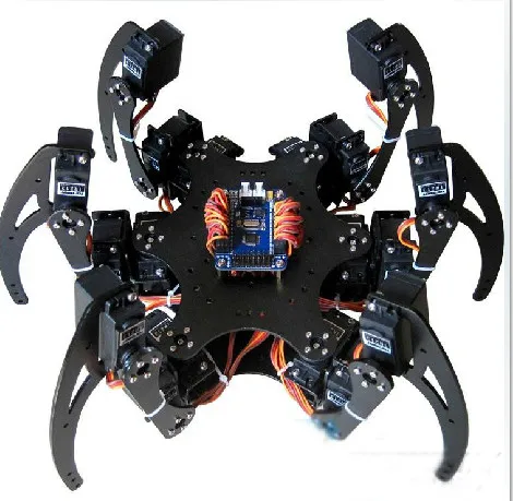 18 DOF Aluminium Hexapod Spider Six 3DOF Legs Robot Frame Kit with Ball Bearing Fully Compatible