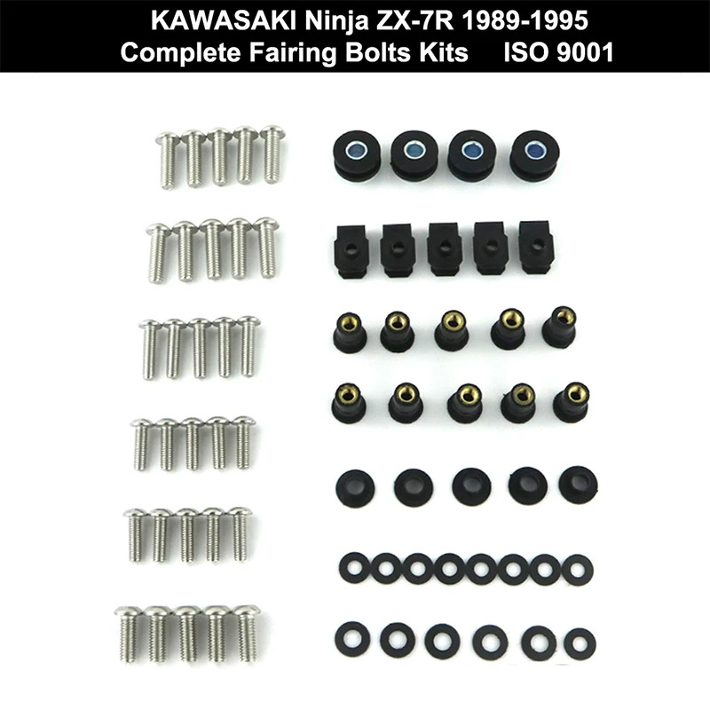 

Fit For Kawasaki Ninja ZX-7R 1989-1995 Motorcycle Fairing kit Complete Full Fairing Bolts Kit Clips Body Screws Stainless Steel