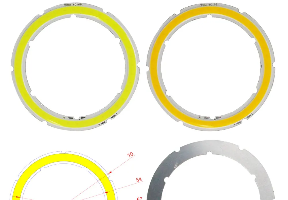 Jährliche Form LED COB Angel Eyes 12V DC 20mm-120mm COB Chip auf Aluminiumplatine Ring LED Kalt Warmweiß Lichtquelle für DIY Glühbirne – Detail 6