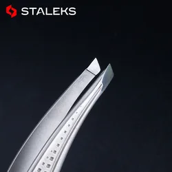 1pc STALEKS TC-12-3 Premium High Precision Eyebrow Tweezers Stainless Steel Slant Tip Tweezers Hair Removal Tweezer Makeup Tool