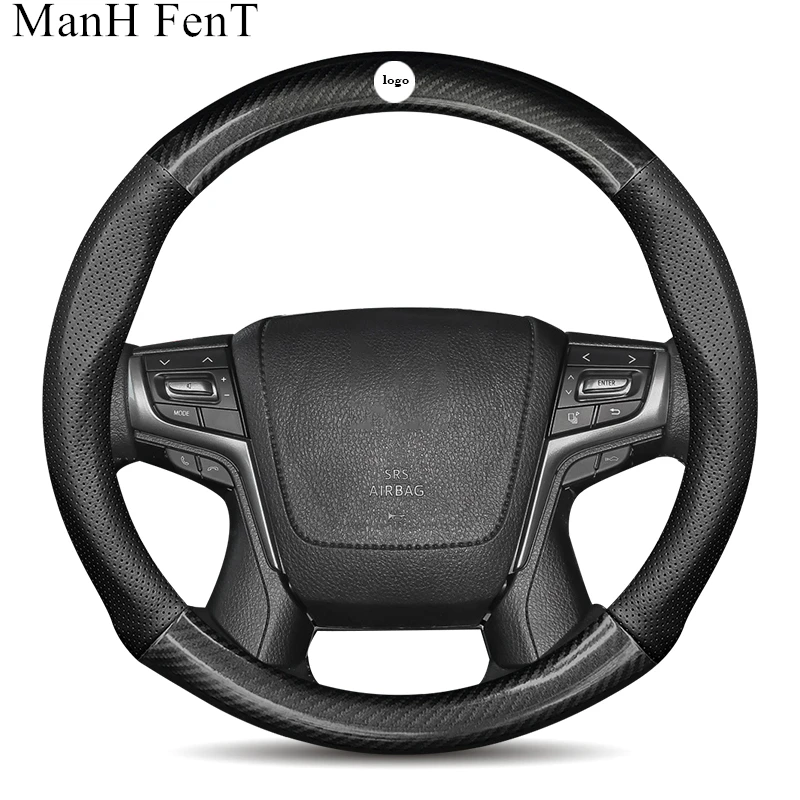 

For Toyota Crown S180 S210 Carbon Fiber Cow Leather Car Steering Wheel Cover 38cm 40cm Size