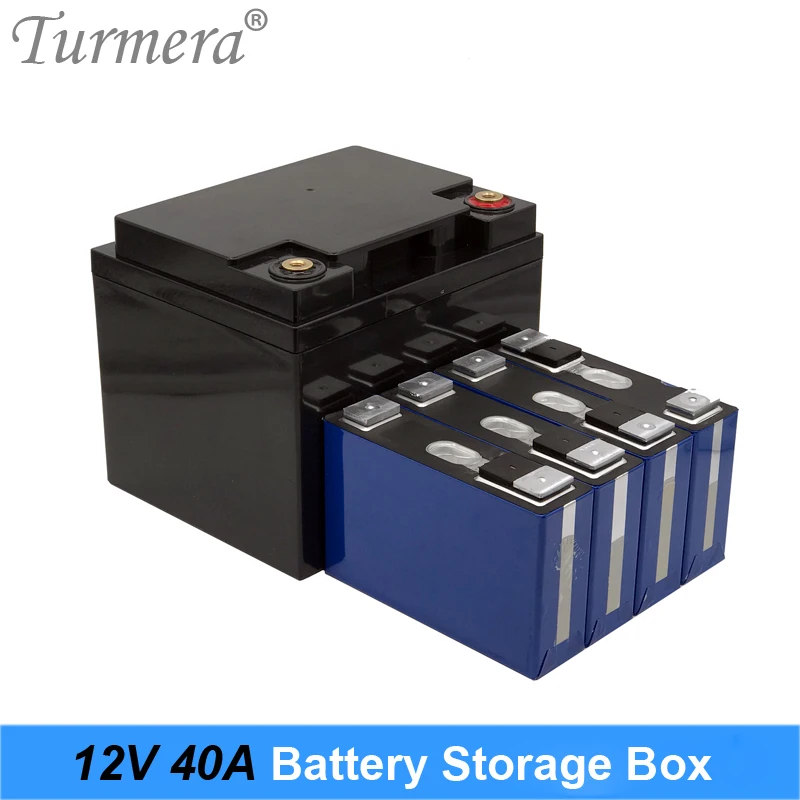 

Turmera 12V Battery Storage Box for 3.2V Lifepo4 Battery Use Can Build 40Ah to 100Ah for Solar System Uninterrupted Power Supply