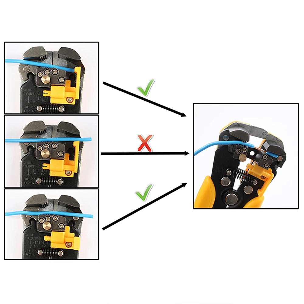 Cable Wire Stripper Cutter Crimper Automatic Multifunctional Crimping Stripping Plier Tools Electric HS-D1 AWG24-10 3in1