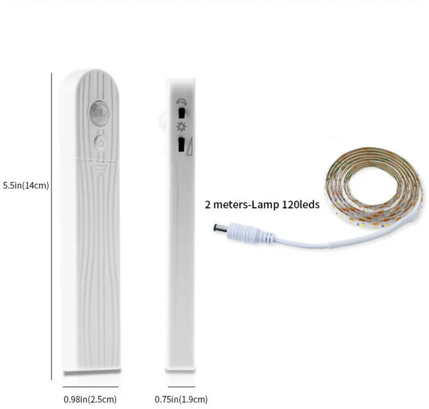 120LEDS PIR Motion Sensor 2835 SMD LED Strip Light For Kitchen LED Under Cabinet Light Bedside Stairs Wardrobe Night Home Use