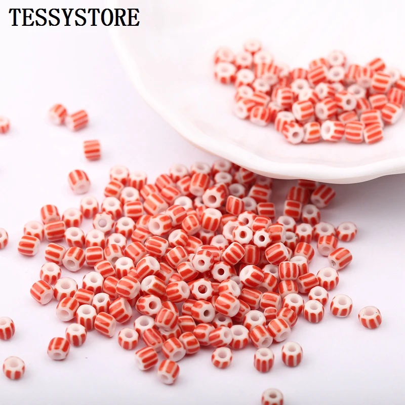 19g/230pcs 4mm Solid Color Stripe Round Hole Glass Seed Beads Crystal Beads For Jewelry Making Necklace Charms Accessories