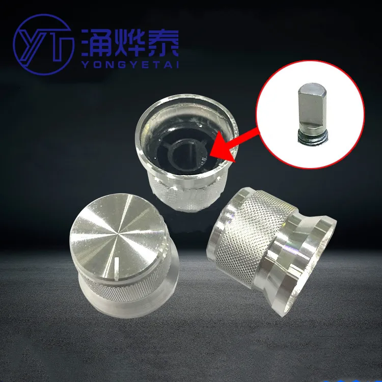 

YYT 5PCS High-grade aluminum alloy knob 20x17mm silver bright edge hat type mesh flower D axis round axis half axis hole