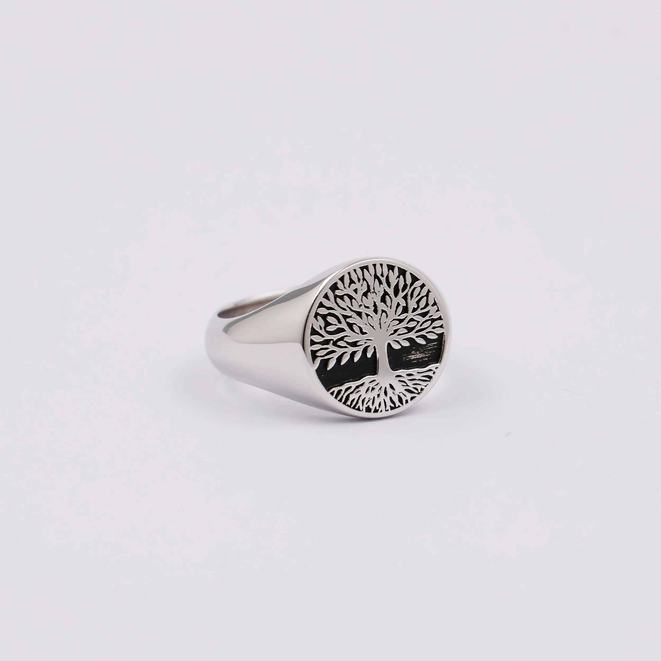 Unisex Genuine Pure Silver Tree of Life Signet Ring