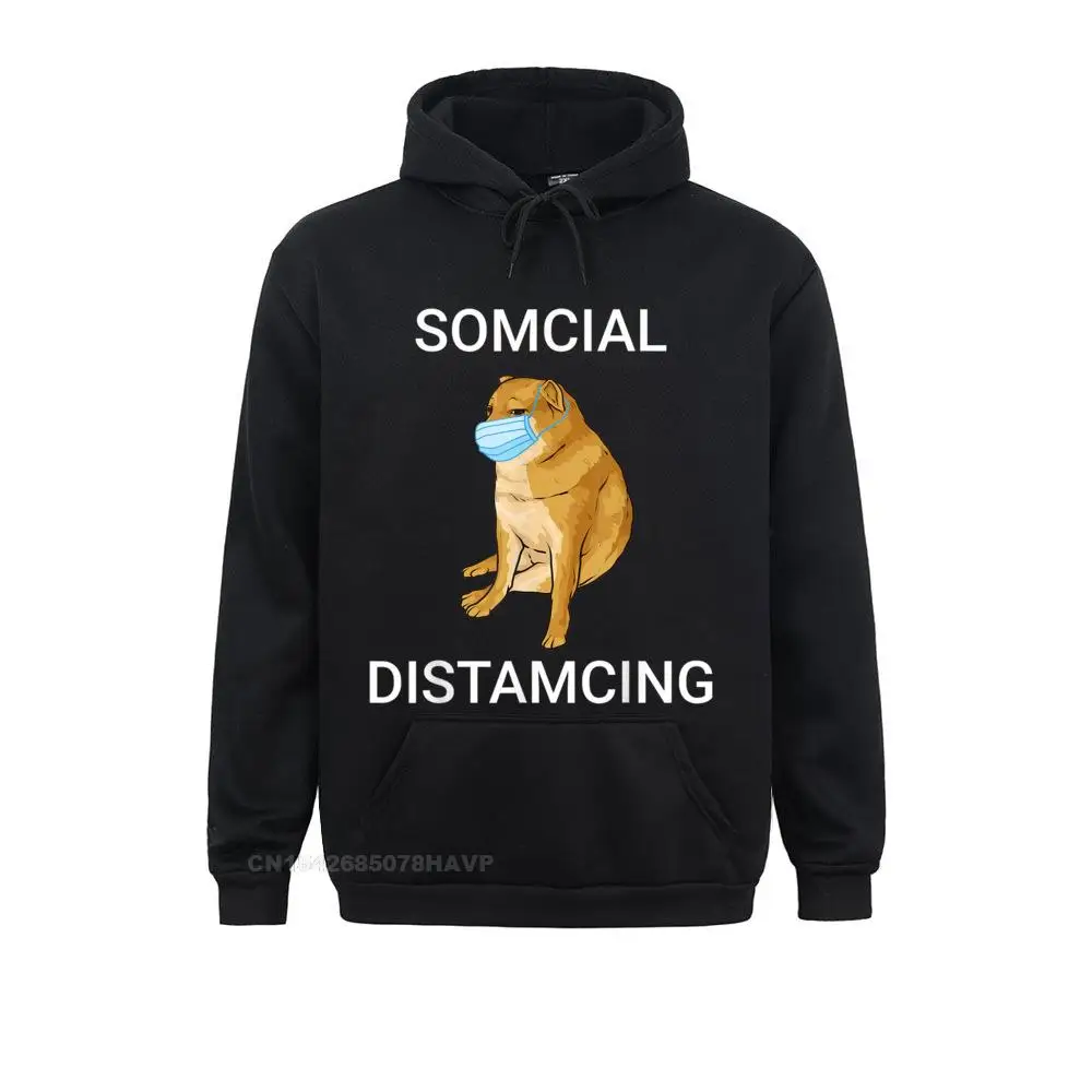 

New Arrival Somcial Distamcing Cheems Dog Funny Shiba Inu Dank Meme Hoodie Sweatshirts Hoodies For Men Clothes Normal