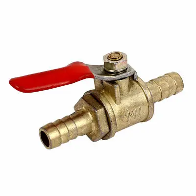 8mm 5/16 인치 호스 바브 인라인 황동 물 오일 공기 가스 연료 라인 차단 볼 밸브, 황동 밸브