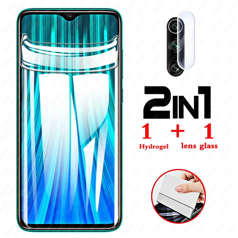 2in1 Soft Hydrogel Film for Xiaomi Redmi Note 8 Pro Front Camera Lens Film Screen Protector Note8pro Note8 Pro Camera Lens Glass