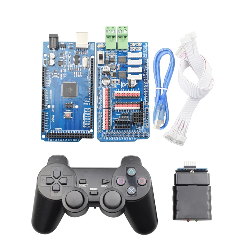 PS2 Controller+ Mega2560 Board+ 4 Motor 9 Servo PID Closed Loop Control Driver Board for Arduino DIY Mecanum Wheel Robot Car