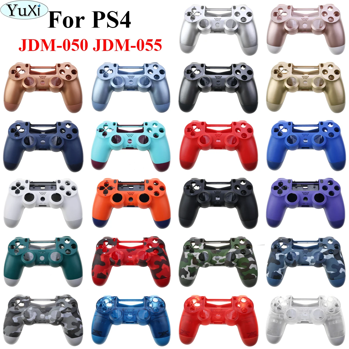 

YuXi 1Set DIY Full Shell Case Housing For PS4 5.0 Controller Replacement Parts Joystick JDS-050 JDS 055 JDM 050