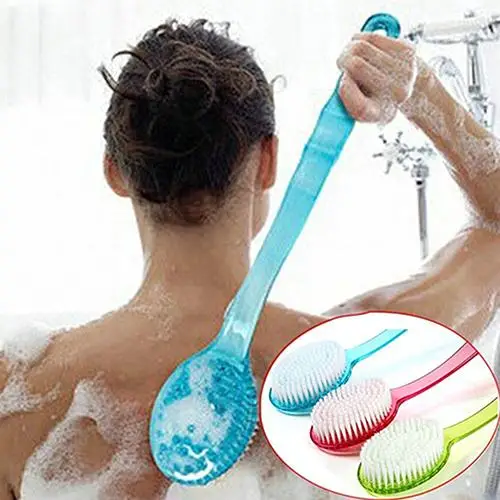 Wipe Back Bath Brush Long Body Bath Shower Back Brush Scrubber Massager Skin Cleaning Tool