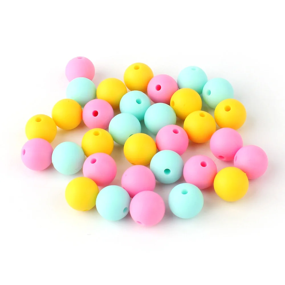 Baby Silicone Beads 15mm 20pcs Round Ball BPA Free Food Grade DIY Baby Molar Teething Teether Pacifier Chain Silicone Pearl Bead