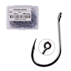 100 Or 40 pcs Iseama Carp Fishing Hook Offset Circle Hook Single Fly Fishing Jig Hook Barbed sea Fishhook Tackle Accessories Box