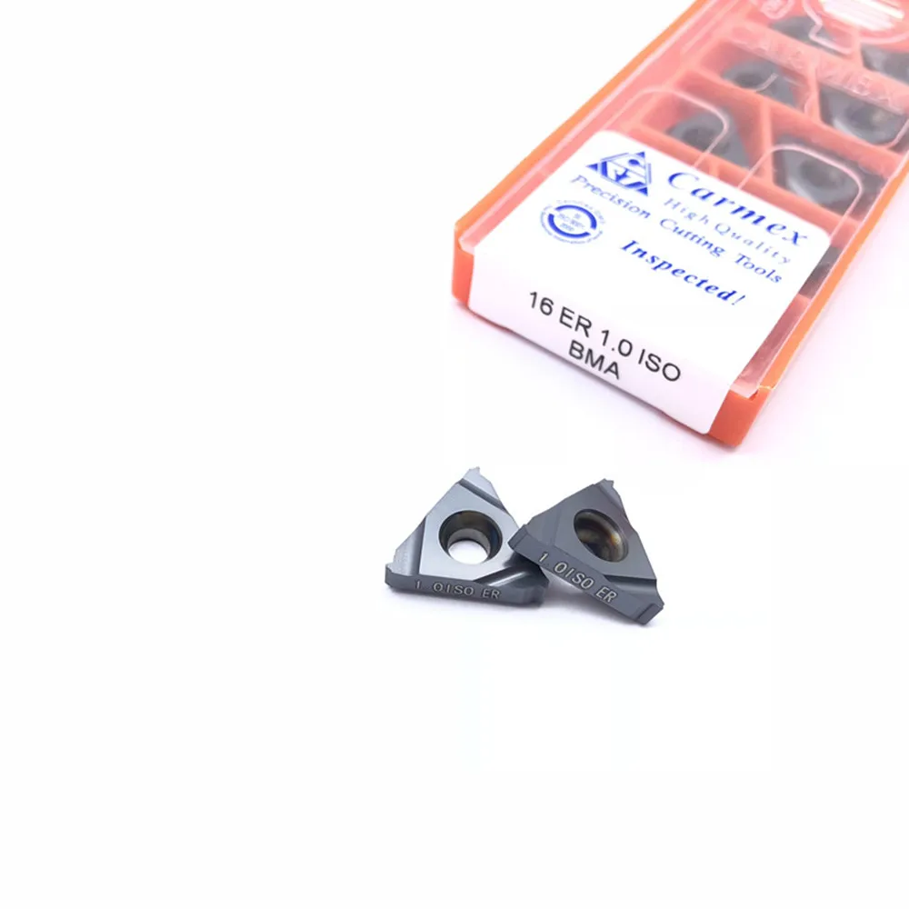 10 Uds 16ER ISO 0.50 ISO 0.75 ISO 1.0, ISO 1.25, ISO 1.50, ISO 1.75, ISO 2.0, ISO 2.5, BMA Tiện Bằng Máy CNC Chỉ Dụng Cụ Mài Dao