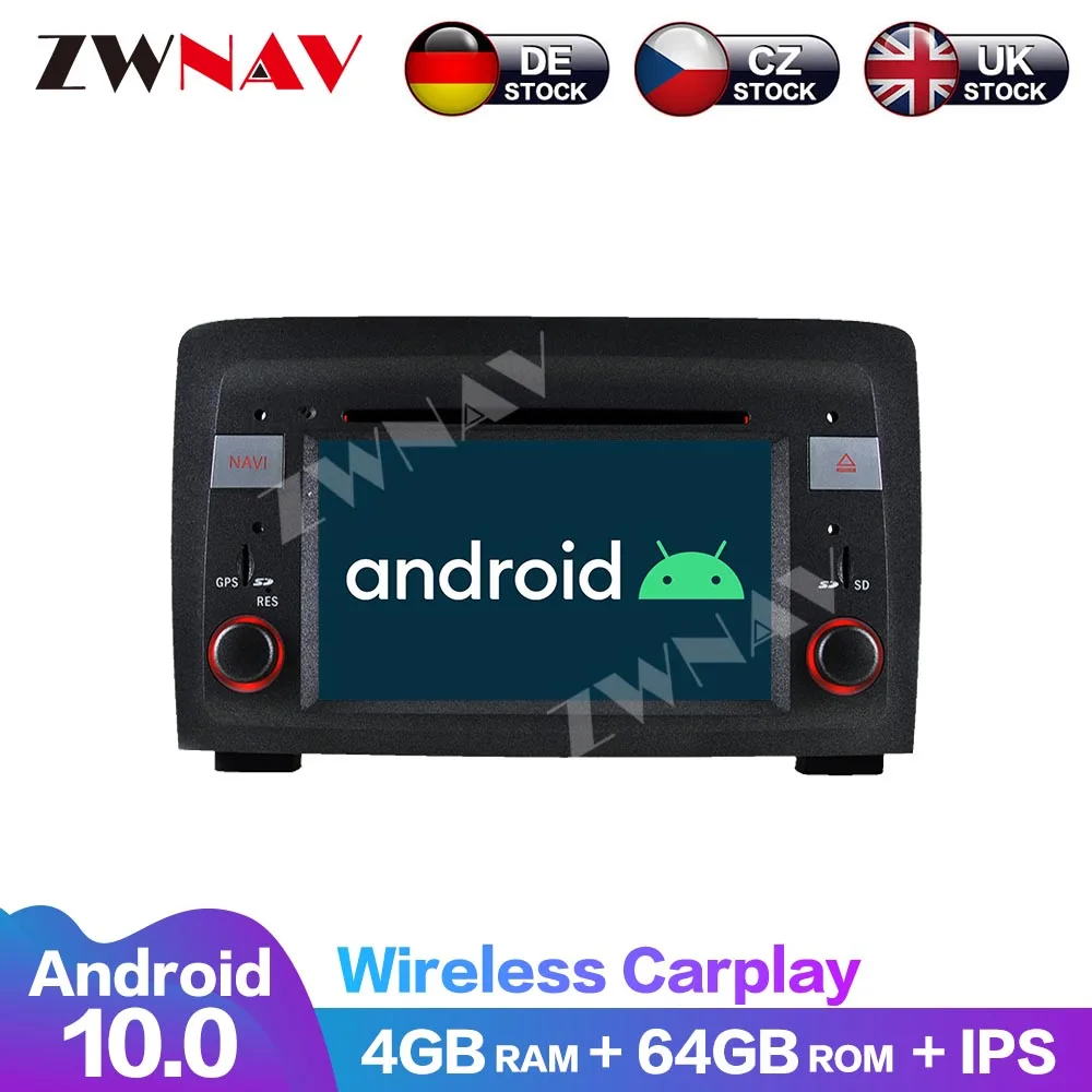 4+64G Android 10 8 Core Carplay DVD Player GPS Stereo Navigation Car Multimedia Player Touch Screen DSP For Fiat Idea 2003-2007