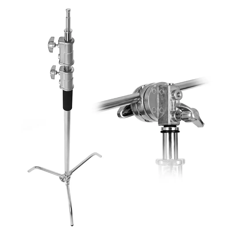 Studio Chụp Ảnh 2.6M/8.5FT Thép Không Gỉ Có Thể Gập Lại Ánh Sáng Ổn Định Giá Đỡ 3 Chân Đế Ma Thuật Chân Chụp Ảnh C-Chân Đế đèn, hộp Tản Sáng Softbox