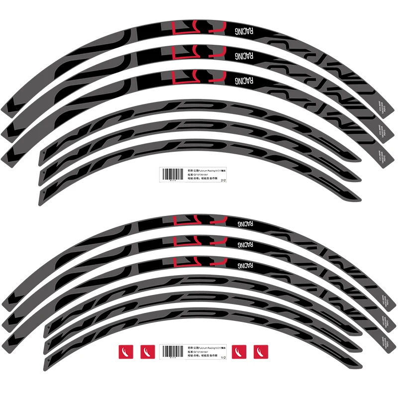 Racing-5-C17 wheel sticker road bike climbing rim sticker racing 5 road bicycle decals