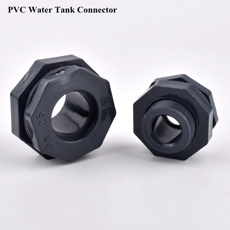 

1pc 20-63mm PVC Water Tank Connector Aquarium Fish Tank Adapter Garden Watering Irrigation Drainage Intake Pipe Joint Fittings