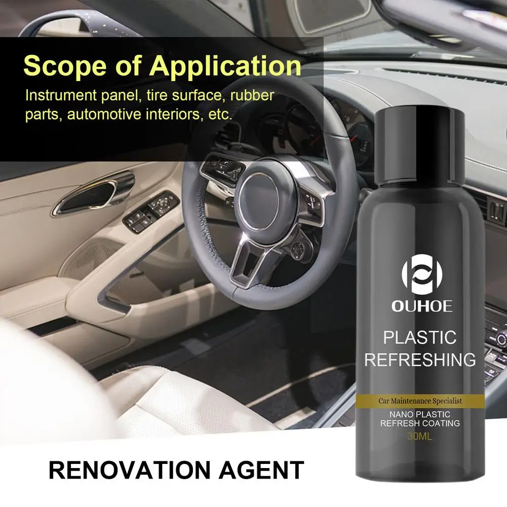 30/50ml Car Dashboard Coating Repair Agent Auto Instrument Panel Agent Interior Plastic Part Retreading Coating Paste Cleaner