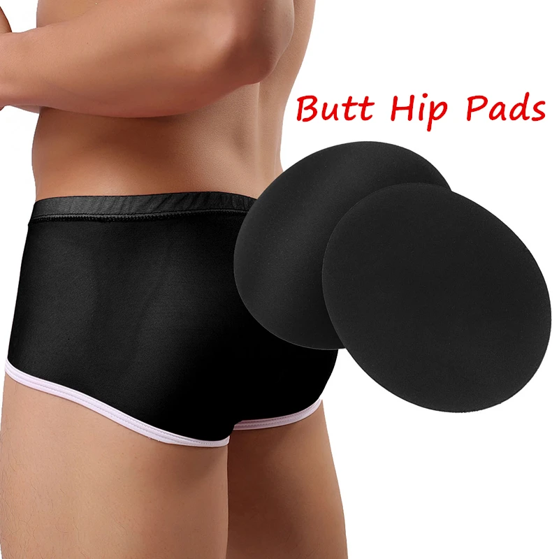 1Pair Men Buttock Enhancing Thick Hip Pad Insert Soft Sponge Foam Contour Push Up Hip Enhancer Cushion Pad for Boxer Brief