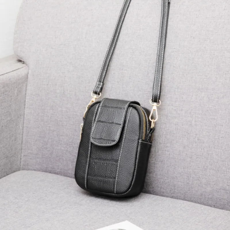 Brand Design PU Leather Crossbody Bag For Women Small Phone Purse Shoulder Bags Crocodile Pattern Women Messenger Pouch Bag