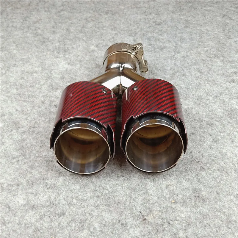 

Red Carbon Y Model New Design Y Exhaust Tips Muffler End Nozzles For Bmw Porsche Universal Tuning Exhaust Systerm