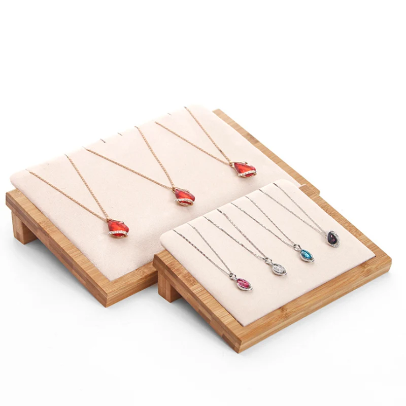 New Arrival Natural Bamboo Wood Necklace Pendant Display Bracket Jewelry Display Bracket Counter Display Jewelry Display Stand