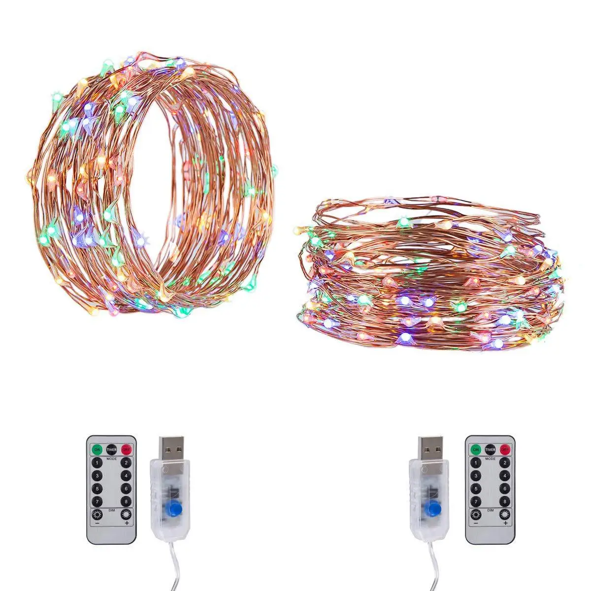 Christmas Led Copper Wire String Light String Fairy Lights Silver Wire Battery USB Remote Control for Halloween Fairy Warm Light