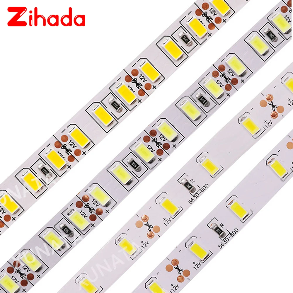 1m 2m 3m 4m 5m 50cm taśma Led DC12V SMD 5630 5730 listwa oświetleniowa Led 120 leds/m elastyczna wodoodporna taśma LED Light Warm White White