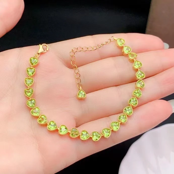 

25 Pieces 4mm Natural Peridot Bracelet for Daily Wear VVS Grade Peridot Jewelry Gift for Woman Heart Gemstone Bracelet