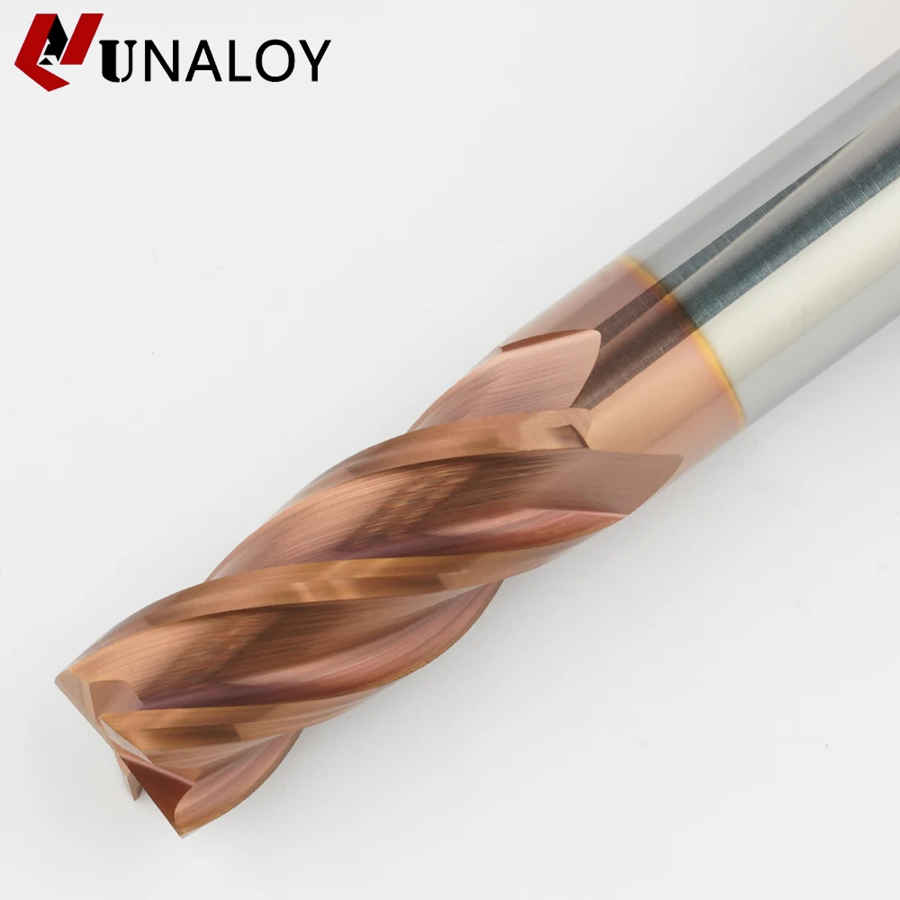 UNALOY 55 Degree Tungsten Steel CNC Aluminium Roughing  Stainless Alloy End Milling Cutter Special Purpose for Thick Skin