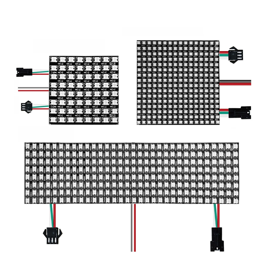 DC5V WS2812B Digital Panel 5050 RGB Matrix Flexible Screen Individually Addressable LED Strip 16*16/8*32 /8*8 64/256Pixels