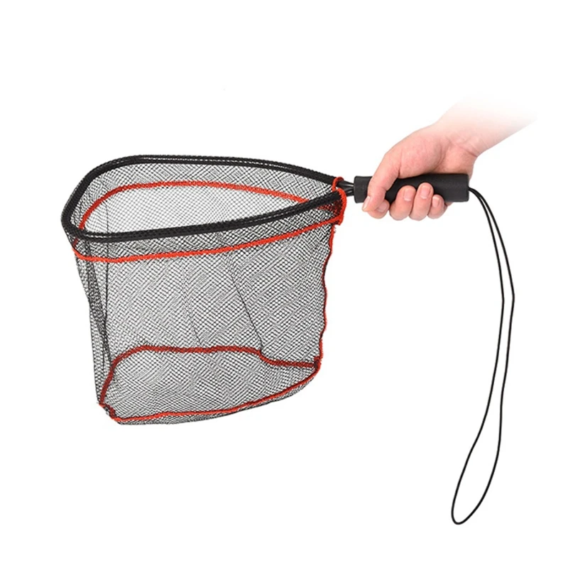 1 PC Fy Fishing Landing Net, Nylon Rubber Grip for Salmon, Fly, Kayak, Catfish, Bass, Trout Fishing