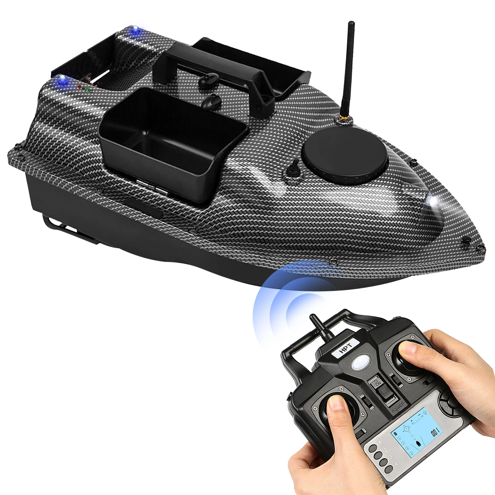 CTV18 GPS Fishing Bait Boat 5200/12000mAh with 3 Bait Containers Wireless Bait Boat with Automatic Return Function