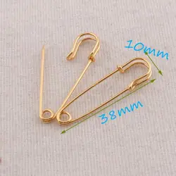 50 PCS Gold Safety Pins 38mm Craft Safety Pin Brooch Stitch Markers Safety Pins Loops Charms Jewelry Tag Fasteners,Safety Pins