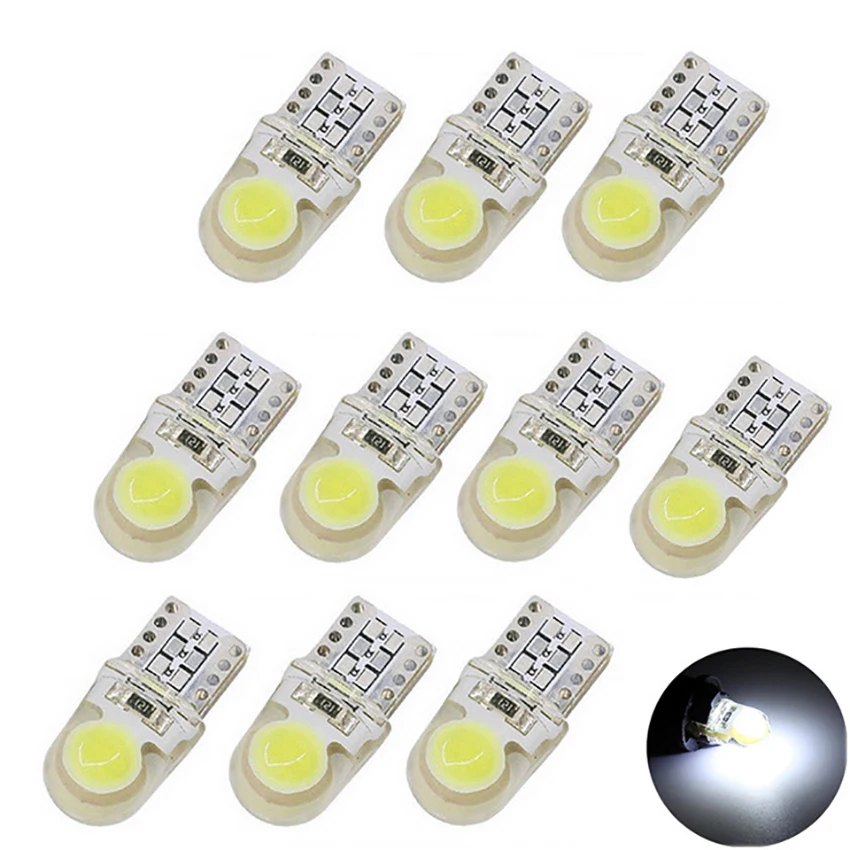 2 pz/lotto Silicone T10 LED lampadina SMD LED luci per auto lampadina luci interne Super luminose targa Dome Map Door Light