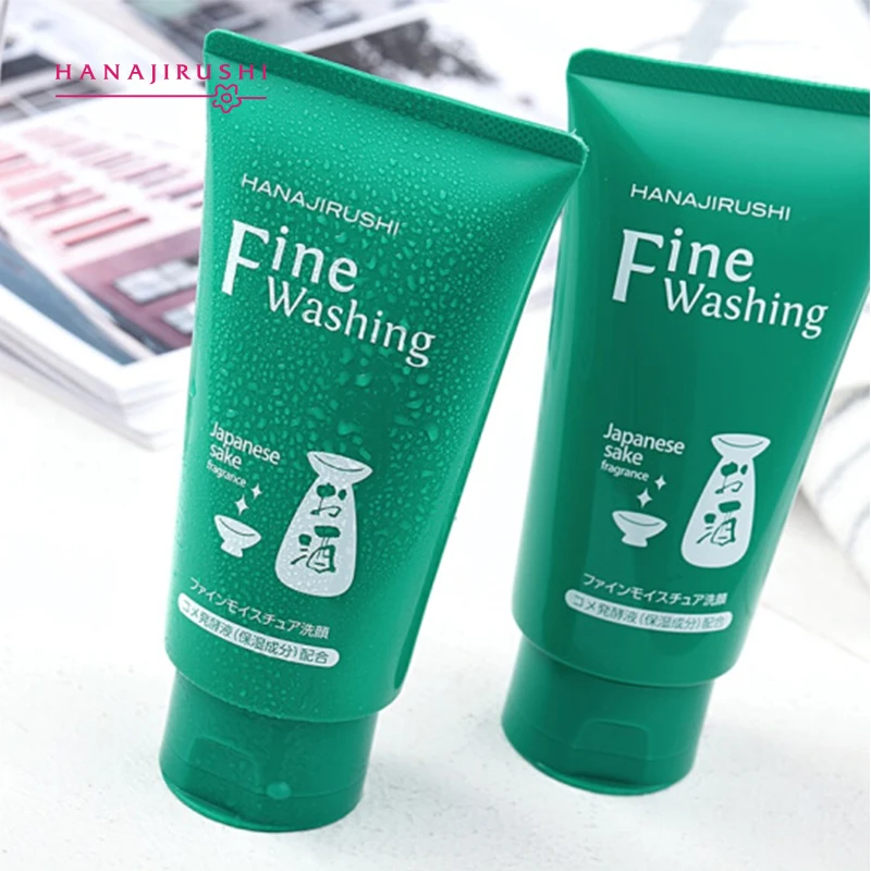 HANAJIRUSHI Japanese Sake Facial Cleanser Face Wash Limpiador Facial Shrink Pores Brightening Skin Pores Care 120g