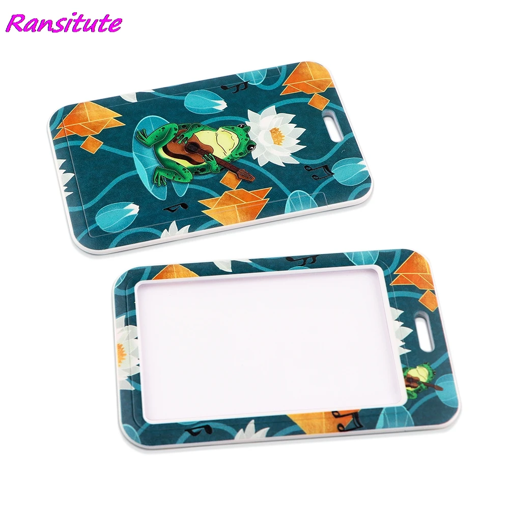 Ransitute R1874 Animals Frog Cat Bank Credit Card Holder Wallet Bus ID Name Work Card Holder Student Card Cover Business Card