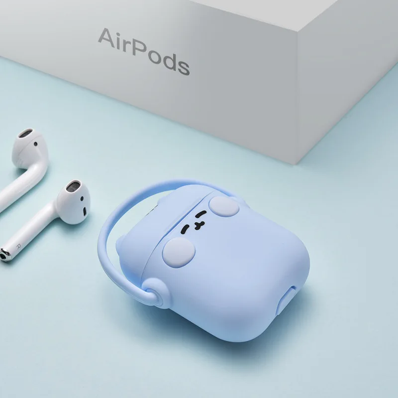 Симпатичный стильный мягкий силиконовый чехол для наушников AirPods для Apple беспроводная Bluetooth гарнитура Tws airpods зарядный чехол Rock