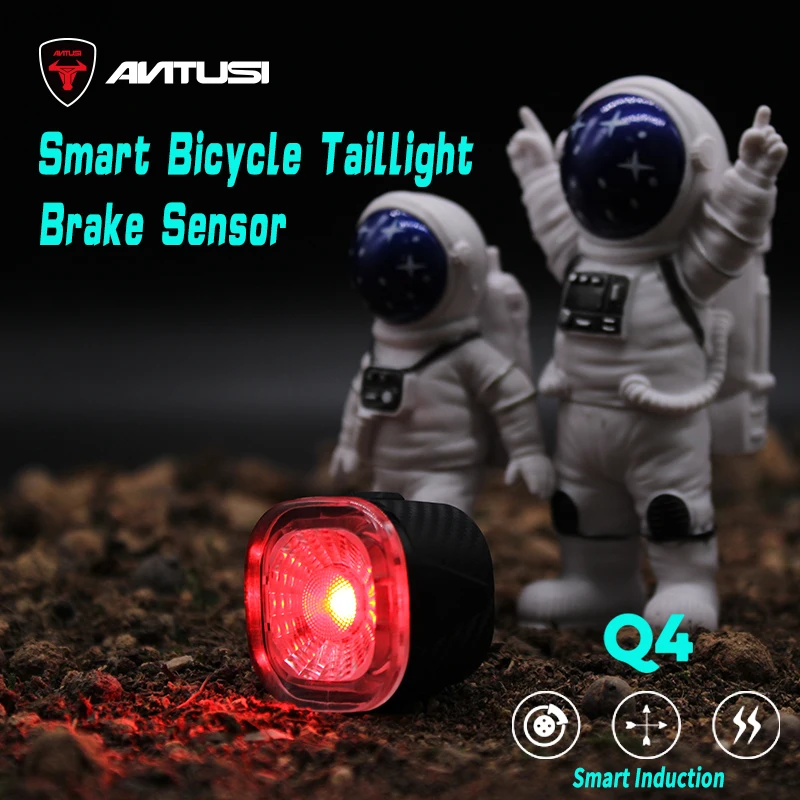 

Antusi Q4 Bike Smart Auto Brake Sensor Taillights Intelligent MTB Road BicycleTail Lights Safely Warning Rear Lights