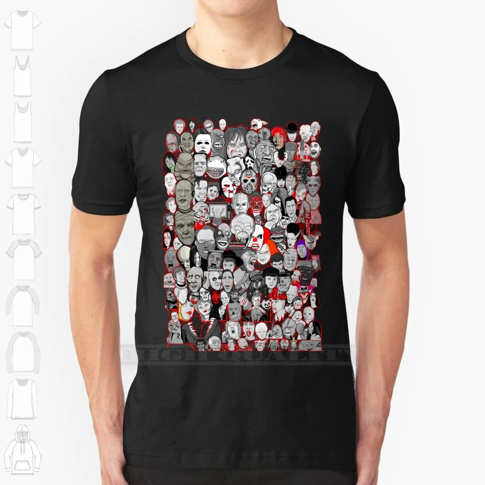 Titans Of Horror 100% Cotton T Shirt Horror Halloween Movies Film Slasher Scary Icons Zombies Monsters Dracula Blood Creeps