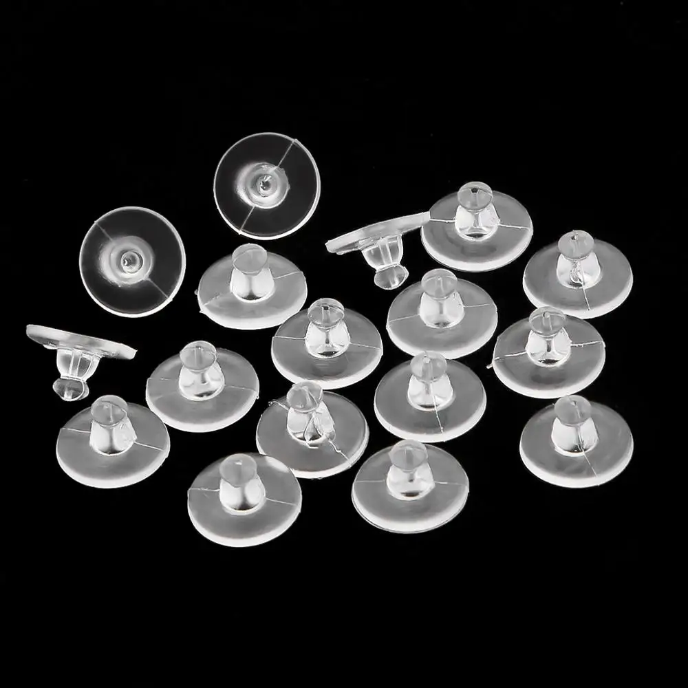 100-300pcs Earring Stopper Rubber Clear Silicone Barrel Bullet Ear Plugging Earring Back Ear Stud Jewelry Accessories Pick Size